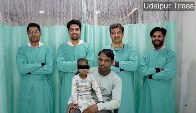 Doctor team performing advanced ERCP and laparoscopic surgery on a 3-year-old child with CBD stone at Geetanjali Hospital.