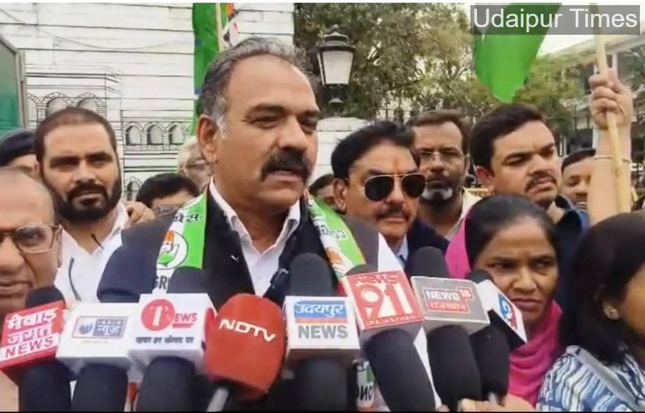 Congress protest against AI video blackmail case in Udaipur