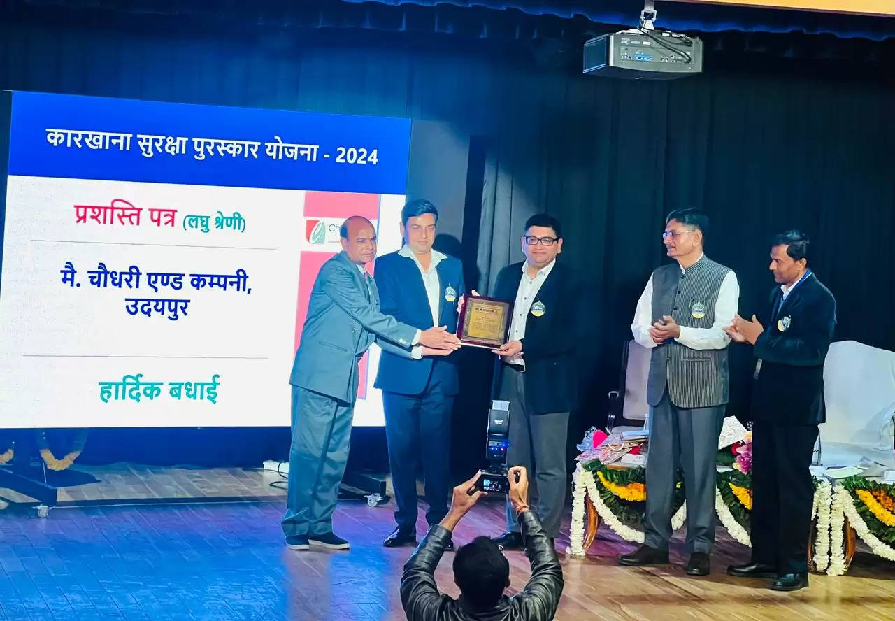Choudhary & Company of Udaipur receives accolades on National Safety Day. The Prashasti Patr was given to Siddharth Choudhary of Choudhary & Co by Dr Prithvi, Secy, Govt of Rajasthan