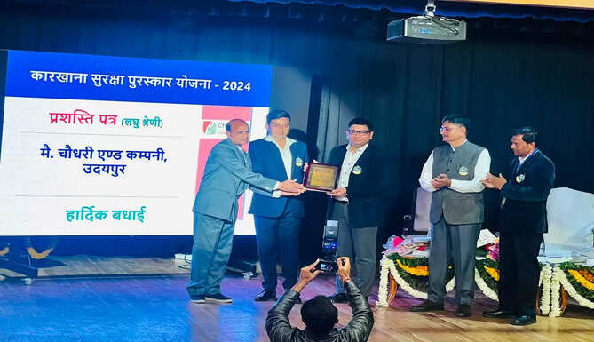 Choudhary & Company of Udaipur receives accolades on National Safety Day.&nbsp;The Prashasti Patr was given to Siddharth Choudhary of Choudhary & Co by Dr Prithvi, Secy, Govt of Rajasthan