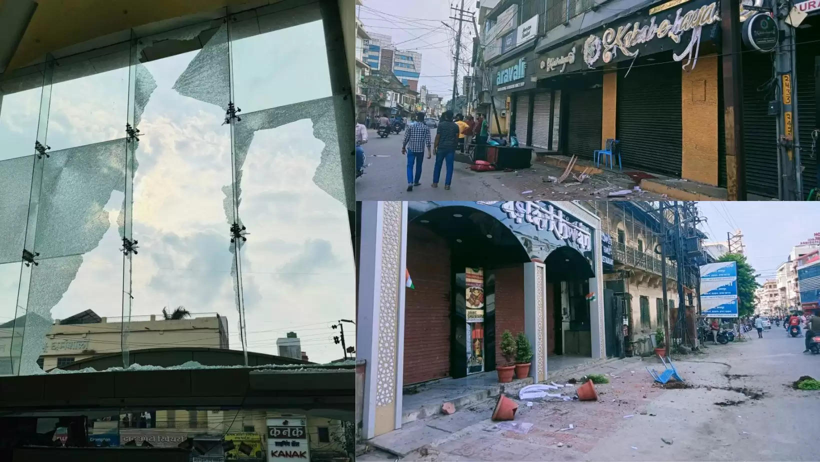 Mini Riot in Udaipur SHops and establishments of Muslims targetted at in Udaipur following school knife attack