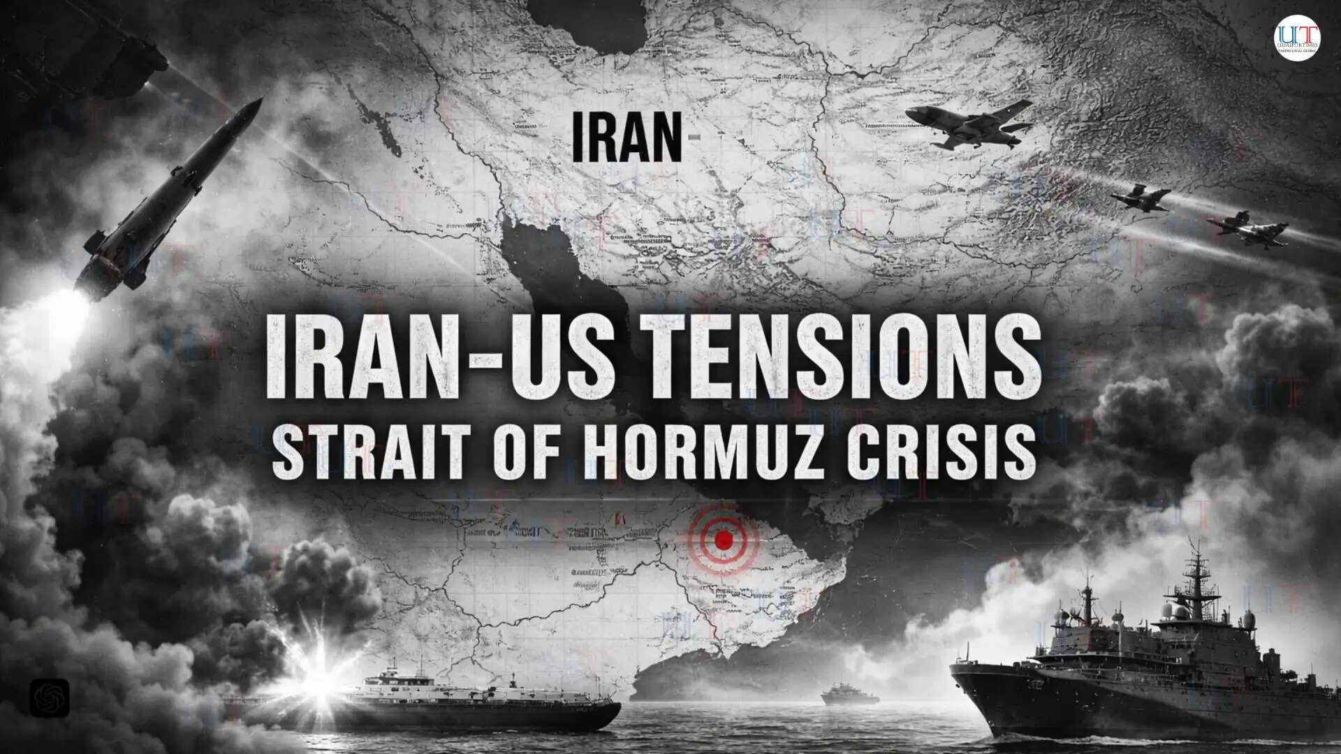 Map showing Strait of Hormuz amid Iran-US conflict and global diplomatic talks US Israel aggresion on Iran Iran war