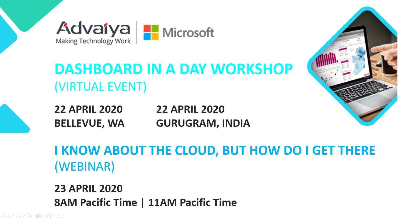 Cloud Migration and Dashboards | Virtual events by Advaiya for Business