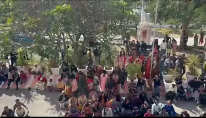 ABVP protest at MLSU Udaipur 