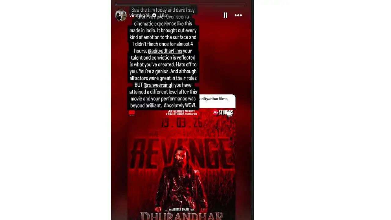 Kohli Praises Direction and Acting