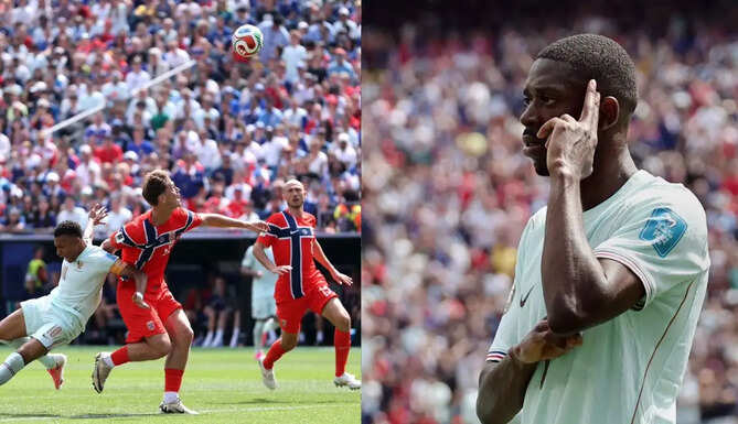 France forward Ousmane Dembele celebrates after scoring a hat-trick against Norway in the FIFA World Cup 2026 Group I match.