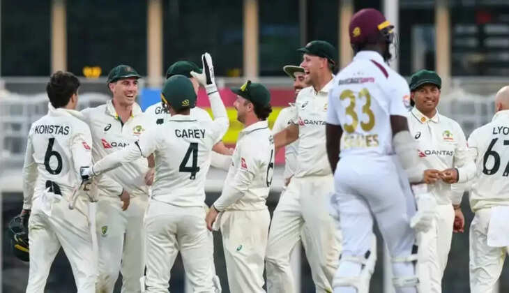 Australia vs West Indies, WI vs AUS Test, Gabba revenge, AUS beats WI, Australia home win, three-day Test match, West Indies collapse, Aussie bowling attack