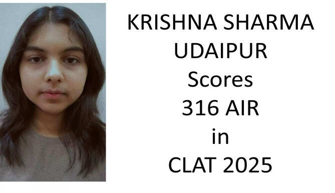 Udaipur girl Krishna Sharma performs well in CLAT