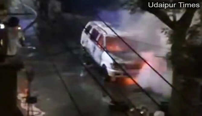 fire in car