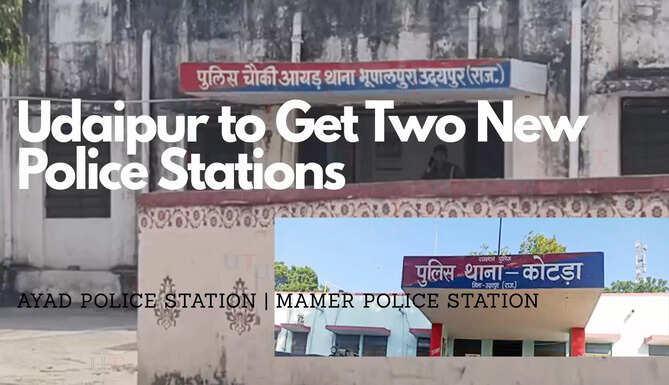 Map showing proposed Ayd and Mamer police station areas in Udaipur district