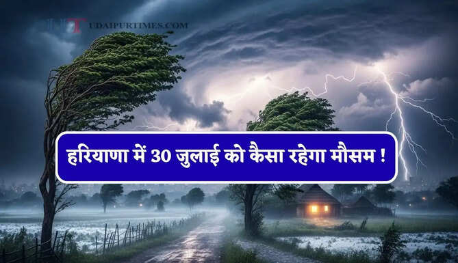 हरियाणा में 30 जुलाई को कैसा रहेगा मौसम ! देखें IMD का नया पूर्वानुमान&nbsp;