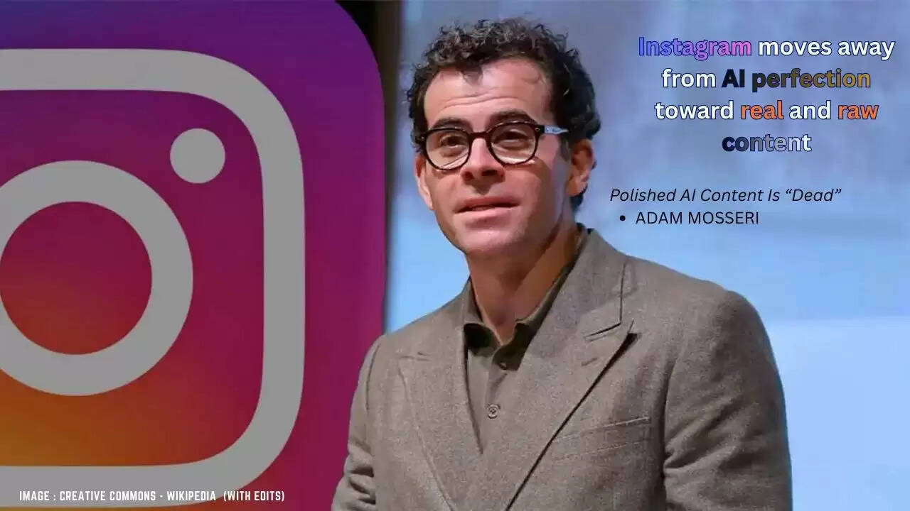 Adam Mosseri discussing Instagram&rsquo;s shift from AI-enhanced content to authentic and imperfect posts