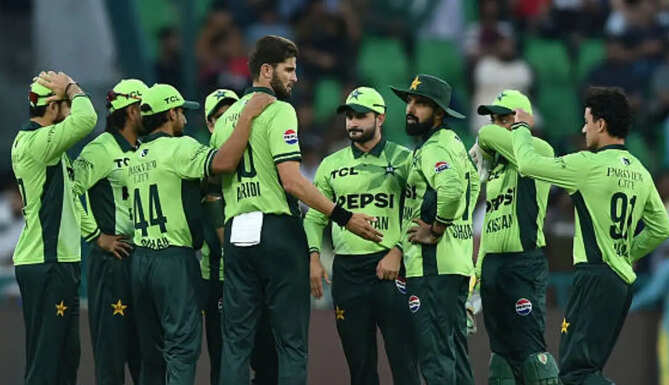 Pakistan players celebrate ODI series victory over Australia after winning the decider in Lahore under Shaheen Afridi's captaincy.