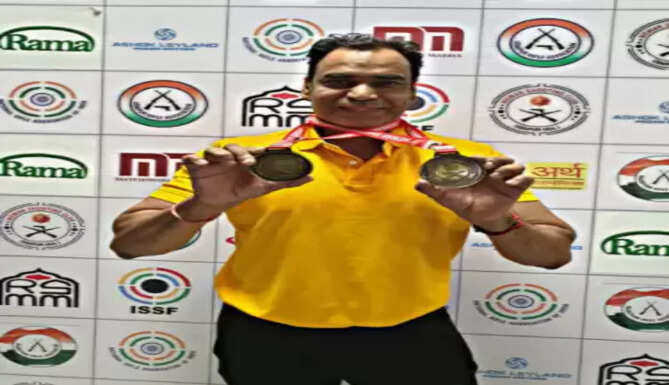 2 gold medals deepak sharma biker pistol shooting hayabusa udaipur udaipur bikers