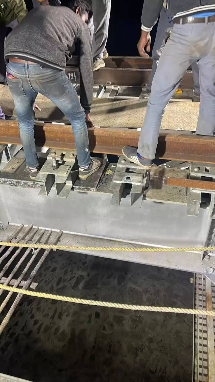 Udaipur Asarwa Track Repaired in record time during the late night hours by dedicated team of Railway employees and workers Udaipur Himmatnagar section resumes