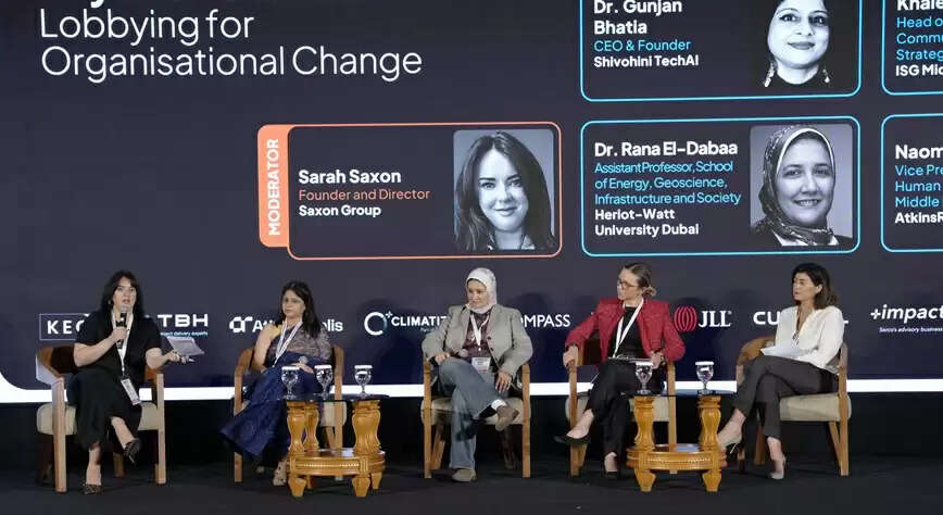 Dr Gunjan Bhatia, Founder of Shivohini TechAI LLP, speaking at the Women in Construction Summit 2025 in Dubai