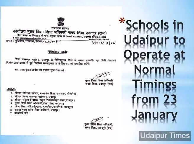 Udaipur School Timing