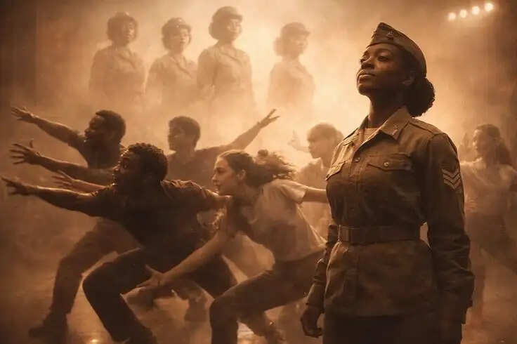 Students perform a dance and spoken word tribute to the 6888th Central Postal Directory Battalion at King Edward School Birmingham. Students honour the Six Triple Eight battalion through dance and spoken word at King Edward School.