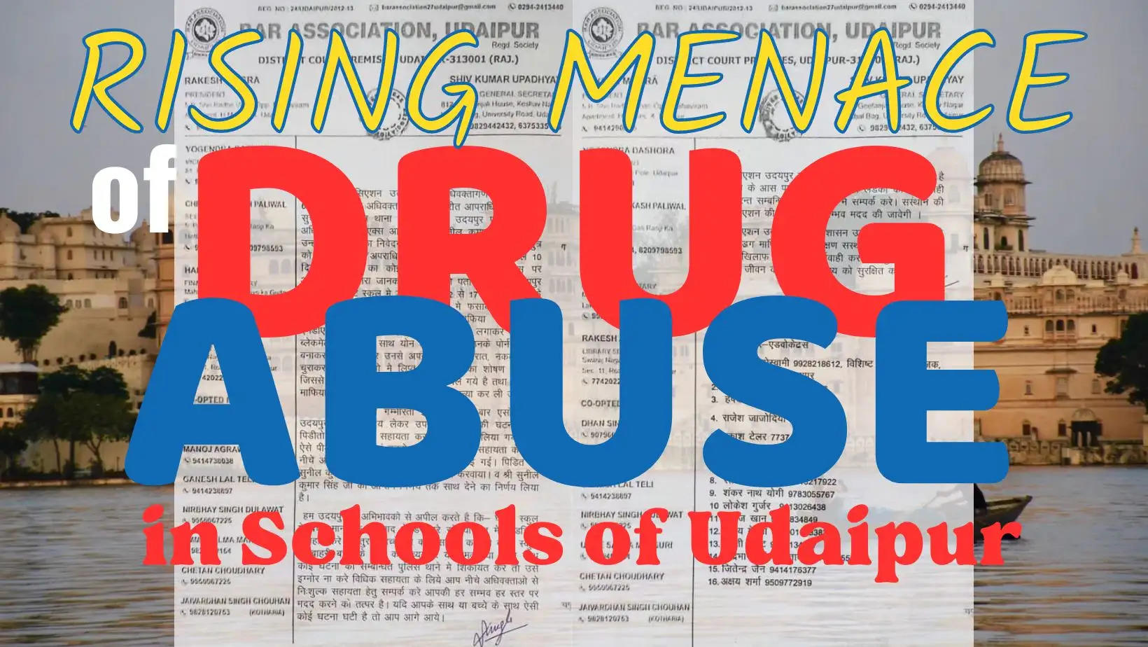 Drug Abuse in School Children of School, Drug Abuse in Udaipur, Drug mafia in Udaipur