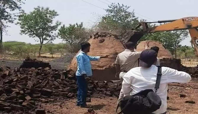 illegal coal bhatti removed