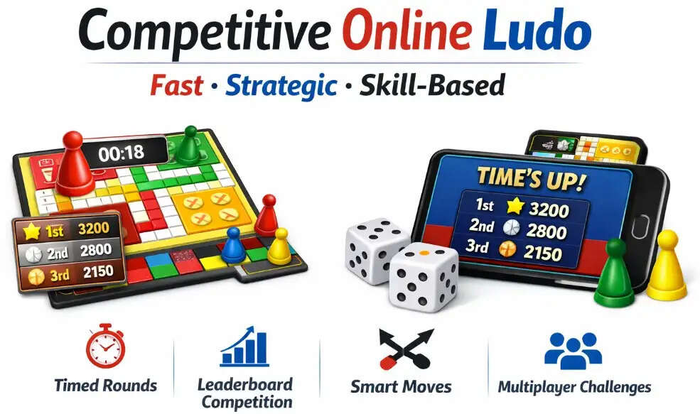 Players competing in a fast-paced online ludo game with leaderboard rankings and timed gameplay elements.