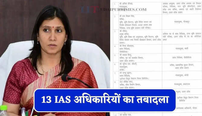 13 IAS अधिकारियों का तबादला, जाने किसे कहां मिली नई जिम्मेदारी ?