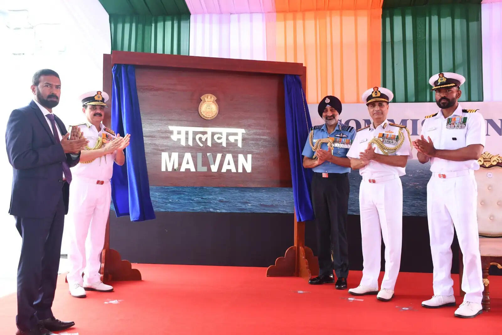 INS Malvan, the second of the indigenously designed and built Mahe-class Anti-Submarine Warfare Shallow Water Craft (ASW-SWC), was commissioned at Karwar on 22 Jul 2026