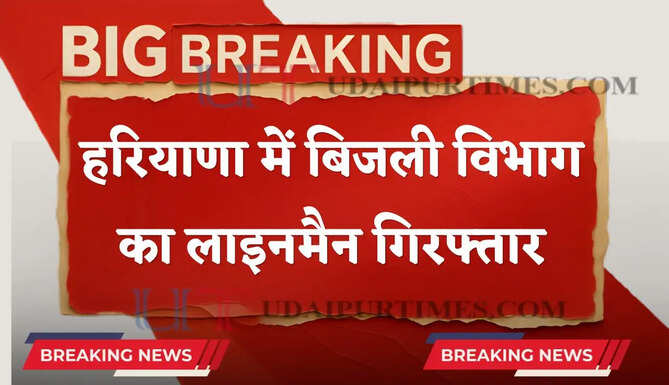 हरियाणा में बिजली विभाग का लाइनमैन गिरफ्तार, ₹8 हजार की रिश्वत लेते ACB ने रंगे हाथ पकड़ा&nbsp;