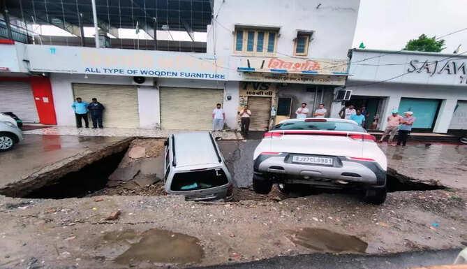 car fall into ditch