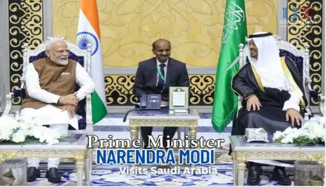 Indian Prime Minister Narendra Modi is on a two-day visit to Saudi Arabia starting today, April 22. He reached Jeddah this morning on the invitation of Crown Prince and Prime Minister of Saudi Arabia Mohammed bin Salman Al Saud.  In a special gesture, PM Modi's plane was escorted by Saudi F-15s fighter planes of the Royal Saudi Air Force as it entered the Saudi airspace to Jeddah.&nbsp;  This is PM Modi&rsquo;s third visit to the country and the first one to the historic city of Jeddah thus marking the first visit in 40 years by an Indian Prime Minister to Jeddah.