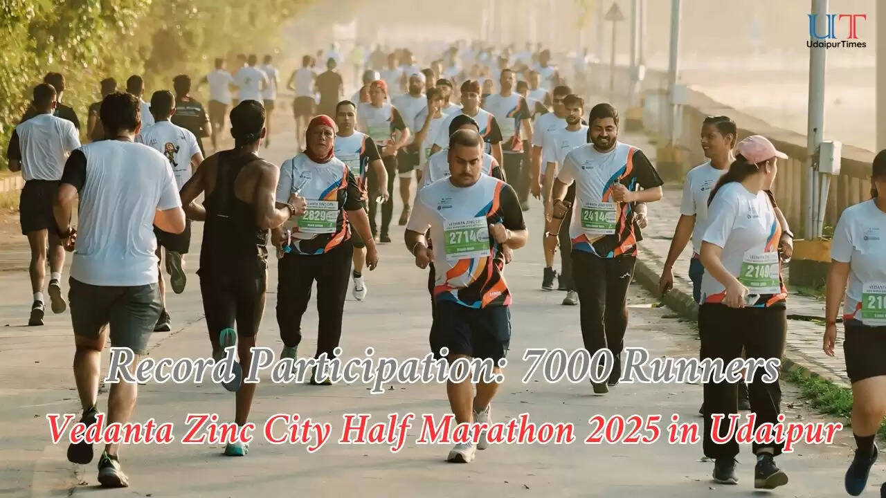 Marathon route around Fateh Sagar Lake and Aravalli Ranges Udaipur