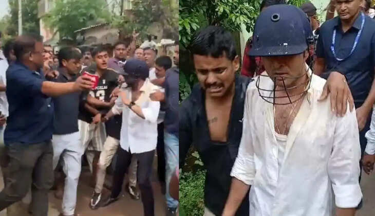 Abhishek Banerjee during his visit to Sonarpur where protesters allegedly threw eggs and raised slogans against the TMC leader
