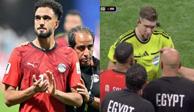 Egypt forward Mostafa Ziko reacts after the controversial FIFA World Cup 2026 Round of 16 defeat to Argentina.