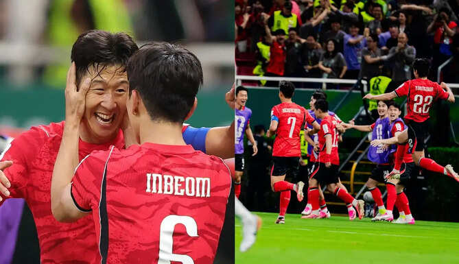 South Korea players celebrate after defeating Czechia 2-1 in a FIFA World Cup 2026 group-stage match