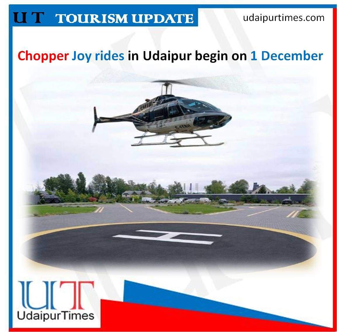 Helicopter Joy ride begins in Udaipur from 1 December