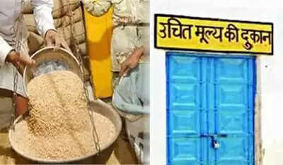 Rural MLA Phool Singh Meena distributing authorization letters to Fair Price Shop operators in Udaipur