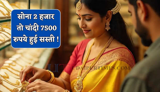 सोना 2 हजार तो चांदी 7500 रुपये हुई सस्ती ! देखें सभी शहरों के नए रेट