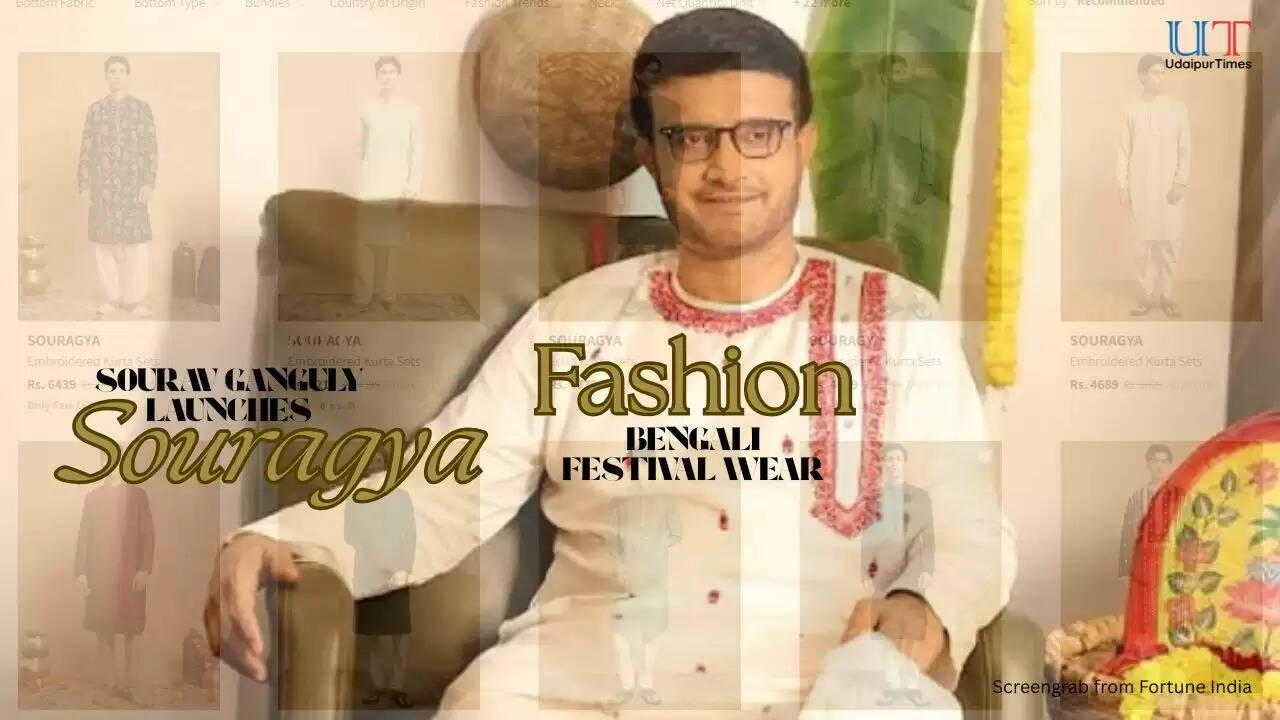 Sourav Ganguly walking the ramp in Kolkata wearing his new Bengali clothing line &lsquo;Souragya&rsquo; for Durga Puja 2025