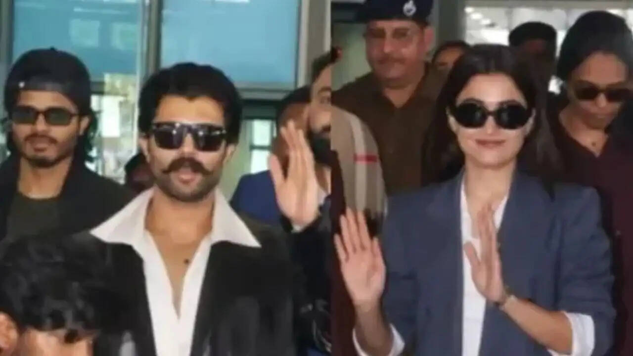  Vijay Deverakonda and Rashmika Mandanna  Spotted at Airport