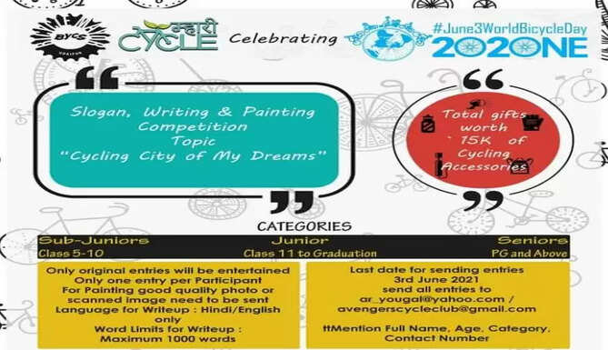 #worldbicycleday  #CyclingCityofmyDreams #competition #slogan #writing #painting #BicycleMayors #sustainabletransportationmode #avengerscycles