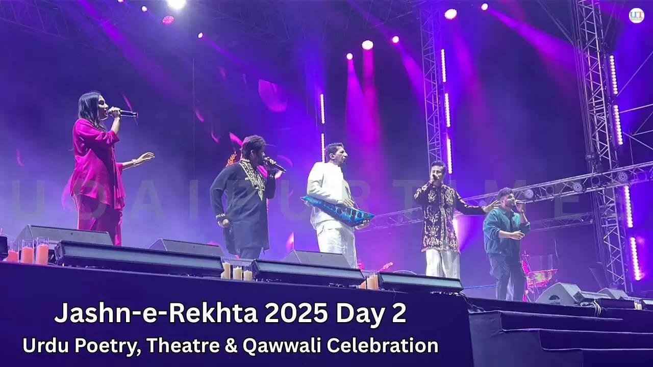 Artists and audiences at Jashn-e-Rekhta 2024 Day 2 celebrating Urdu poetry, theatre, and music
