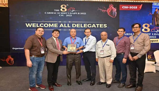 उदयपुर मैरियट में आयोजित राष्ट्रीय कार्डियक समिट 2025 का दृश्य, जिसमें 300 से अधिक हृदय रोग विशेषज्ञ और चिकित्सक उपस्थित