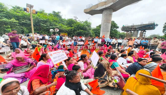 Protest of Labor Union Udaipur 