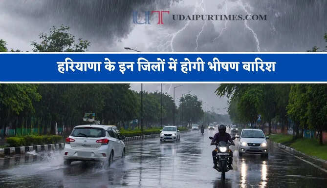 हरियाणा के इन&nbsp;जिलों में होगी भीषण बारिश, विभाग ने जारी किया&nbsp;यलो अलर्ट