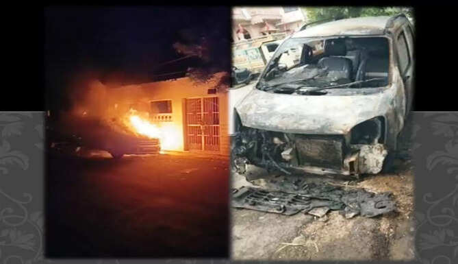 fire in car