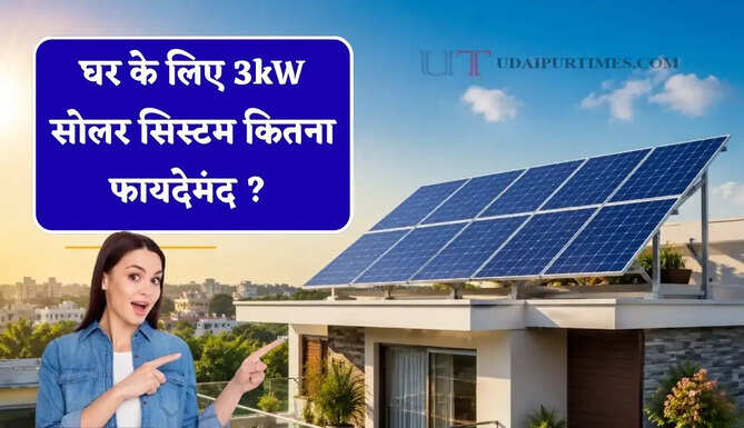 घर के लिए 3kW सोलर सिस्टम कितना फायदेमंद ? जानिए लागत, सब्सिडी और बिजली उत्पादन&nbsp;