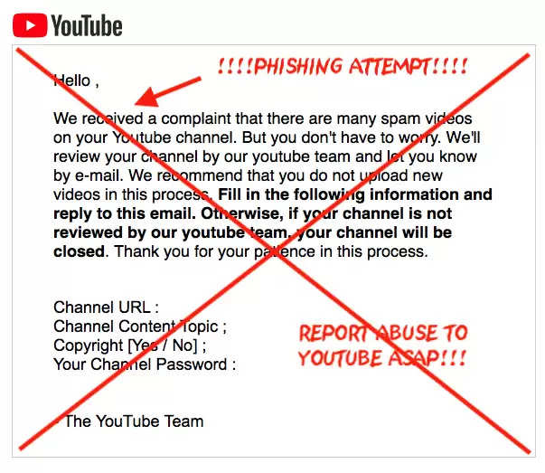 YouTube Phishing Link, YouTube