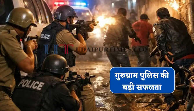 गुरुग्राम पुलिस की बड़ी सफलता : फिरौती एवं हत्या की साजिश को नाकाम करते हुए पुलिस मुठभेड़ में 04 शूटरों को किया ढेर तथा 01 गोली लगने से हुआ घायल