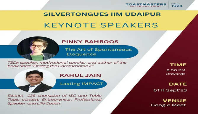 Journey of Toastmasters organised by Silvertongues Toastmasters Club at IIM Udaipur 
