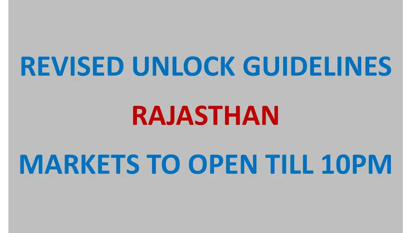 unlock rajasthan markets in udaipur to open till 10pm